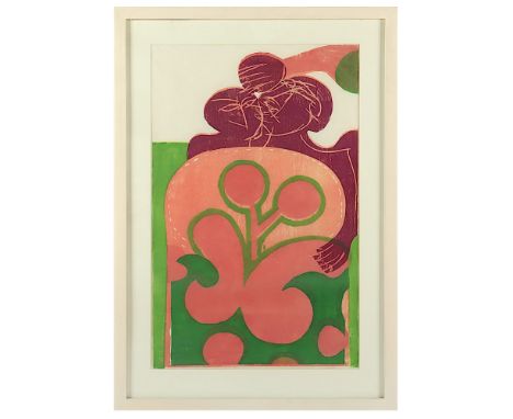 Grieshaber, HAP, "Hippieblume", Original-Farbholzschnitt, 81 x 51, handsigniert, bez. "Probe", 1970, WV Fürst, 70/80, R. 