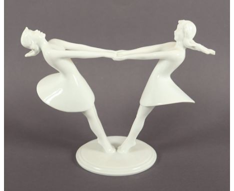 Gruppe "tanzende Mädchen", H 21, Modellnr. 681, Entwurf Florence Bessom von 1932, Rosenthal, 1936 