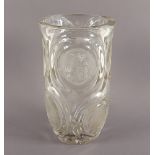 große Vase, Glas, Kubicek, Glasfachschule Eisenbrod, um 1945