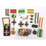 Orden und Ehrenzeichen I. WK, 10tlg., Bänder, Etui