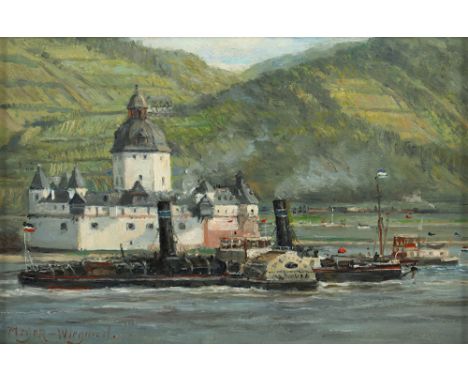Meyer-Wiegand, Rolf Dieter (1929-2006), "Die Pfalz bei Kaupp", Öl/Holz, 11,5 x 18, unten links signiert, R. 