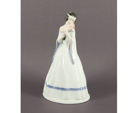 Figur "Rosenmädchen", farbig staffiert, H 26, Modellnr. 303, Entwurf Albert Caasmann von 1913, Rosenthal, 20.Jh. 