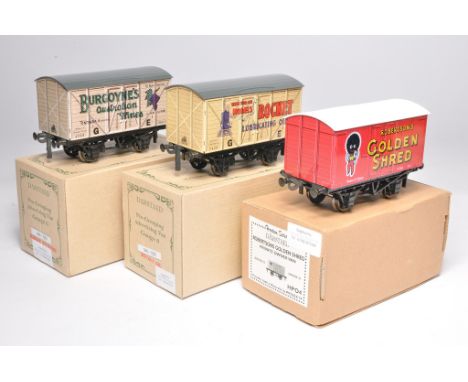 Darstaed Deluxe O Gauge Model Railway issues comprising 3 x advertising vans in the liveries of Rocket Oil, Burgoy and Robert