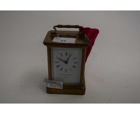 MATTHEW NORMAN, LONDON, BRASS CASED CARRIAGE CLOCK
