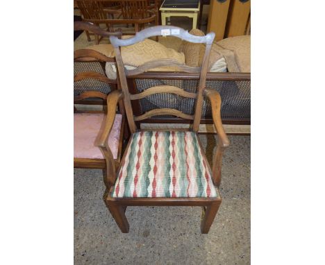 SET OF FIVE GEORGIAN STYLE MAHOGANY LADDER BACK CHAIRS