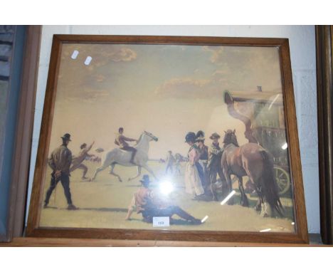 AFTER ALFRED MUNNINGS, COLOURED PRINT, F/G