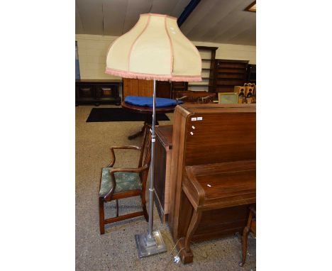 EARLY 20TH CENTURY CHROME FINISH STANDARD LAMP WITH SHADE