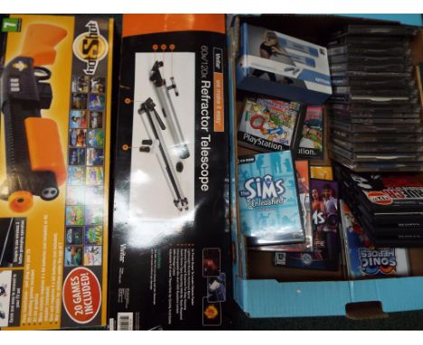 A good lot to include a quantity of Play Station games, Nintendo Game Cube games and PC games, a Zennox Hot Shot Wireless Sho