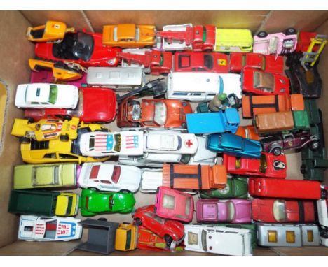 Diecast models - a quantity of playworn diecast model motor vehicles to include Husky, Matchbox, Matchbox Superfast, Corgi Ju