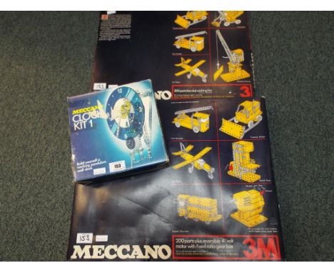 Meccano - 3 Meccano construction kits to include kit No3, kit No.3M and Clock kit No.1, all in original boxes (3)