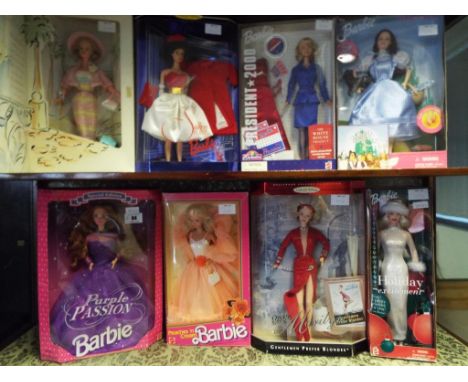 Barbie - eight Barbie Dolls to include The Wizard of Oz Dorothy 25812, Peaches and Cream 7626, Purple Passion 13555, Holiday 