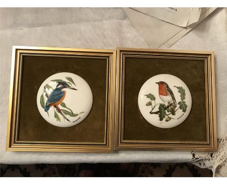  Two Coalport ceramic bird plaques by Norman Arlott 8cms d