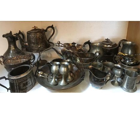 A boxed lot of plated ware including tea service etc.