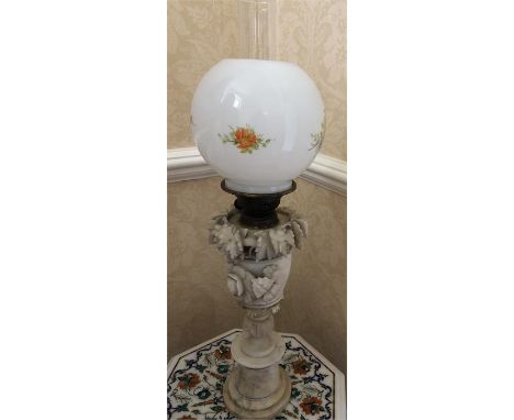 Alabaster vase converted to table lamp 68 cms high