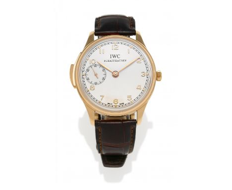 IWC SCHAFFHAUSENPortugieser. Herkunft: Schweiz, Schaffhausen. Datierung: 2007. Werk: Handaufzug. Gehäuse/Armband: 750/- Roség