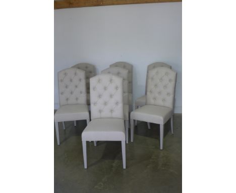 A set of Bramblecrest beige button back dinning chairs 