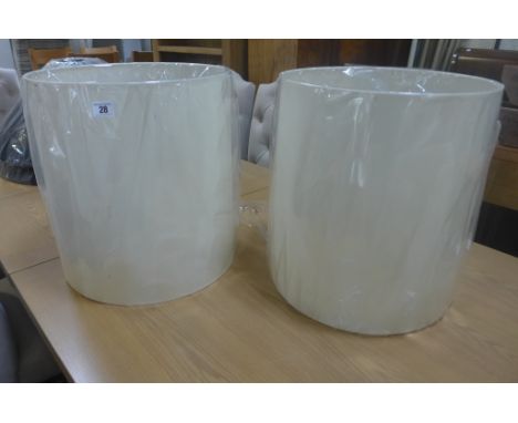 A pair of new drum fabric lamp shades - Height 41cm, diameter 38cm