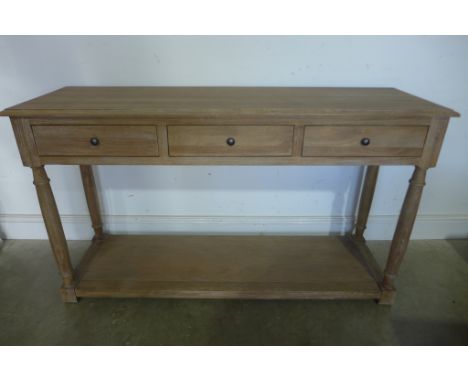 A Bramblecrest Provence light oak console table - Height 83cm x Width 140cm x Depth 45cm 