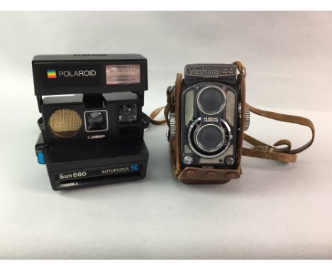 VINTAGE YASHICA CAMERA, PENTAX CAMERA, LENS, AND OTHER CAMERA ACCESSORIES