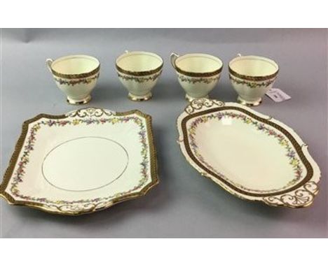 TUSCAN GILT AND FLORAL TEA SERVICE