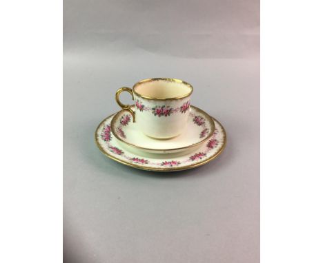 FLORAL AND GILT TEA SERVICE, in original box