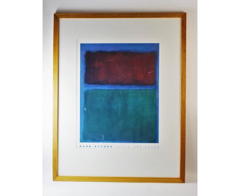 After Mark Rothko,  Print on paper,  'Earth And Green',  107cm x 84cm overall,  Framed and glazed,  With a further Rothko pri