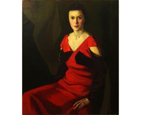 George Washington Lambert, Australian (1873-1930) Oil on Canvas, Portrait of a Lady. Signed upper left. Good condition. Measu
