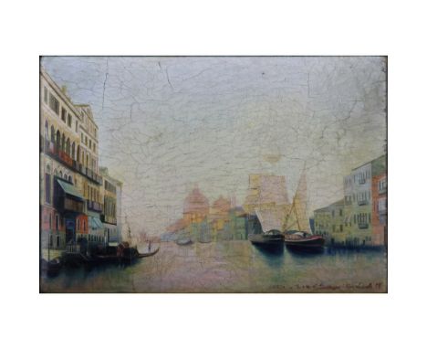 Attributed to: Alexandr Nikolaevich Mordvinov, Russian (1800-1858) Circa 1851 Oil on Wood, Venice. Signed and dated lower rig