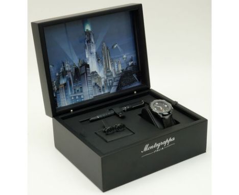 Montegrappa Batman Special Limited Edition Rollerball Pen, Watch & Cufflink Set. New In Box with papers. Edition 380/1939. Sh