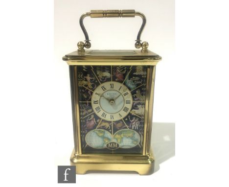 A Halcyon Days Enamels limited edition Astrological Millennium carriage clock, the dial detailed with signs of the zodiac, nu