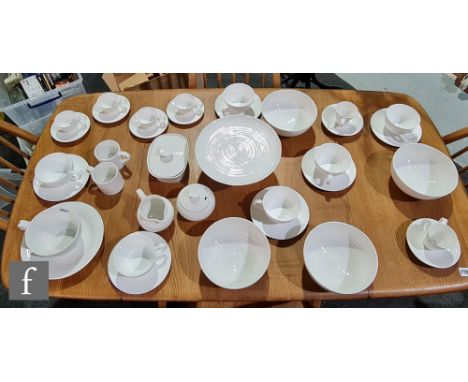 A quantity of contemporary Sophie Conran for Portmeirion white tea, coffee and dinner wares, to include a tazza, butter dish,