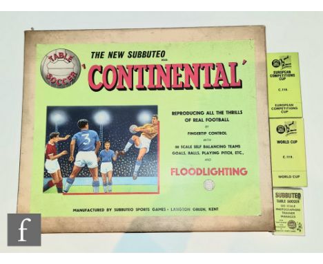 A Subbuteo Continental Floodlighting set, together with C118 European Competitors Cup, C119 World Cup and Photographers, Trai