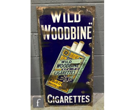 An early 20th Century enamel advertising sign for W.D. &amp; H.O. Wills 'Wild Woodbine Cigarettes', issued by the Imperial To