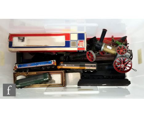 A collection of OO gauge locomotives, all unboxed, to include a Hornby 4-6-2 LMS blue 'Queen Mary', a Lima Warship Class 'Rap