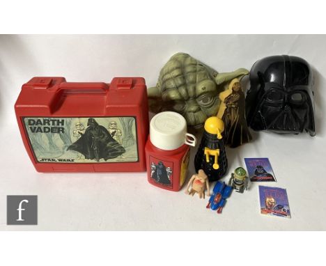 A collection of television and film related toys and other items, to include a Thermos Star Wars Roughneck lunch knit with Em