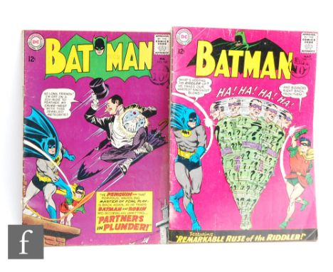 AMENDED - Two Batman comics, #169, February 1965, American cents copy with British pence stamp, second Silver Age appearance 