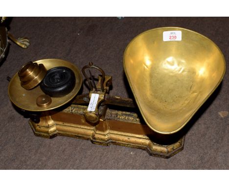 Vintage brass Avery balance scales  