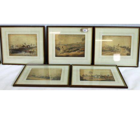 Sporting Prints.  Set of 5 prints depicting early 19th cent. hunting scenes.