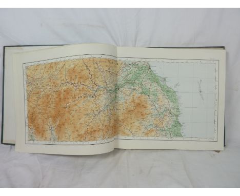Ordnance Survey.  Ordnance Survey Atlas of England & Wales bound with Atlas of Scotland. Col. linen maps. Oblong quarto. Orig