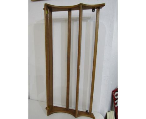 ERCOL, Blonde elm plate rack, 97cm width 