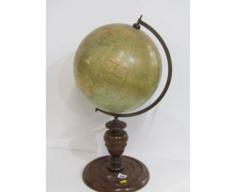 VINTAGE TABLETOP GLOBE, Philips terrestrial globe with compass inset to base, 62cm height 