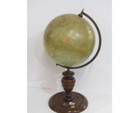 VINTAGE TABLETOP GLOBE, Philips terrestrial globe with compass inset to base, 62cm height 