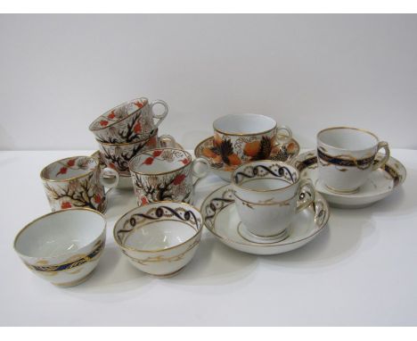 NEW HALL, collection of tableware to include 3 trios and 4 other pieces 