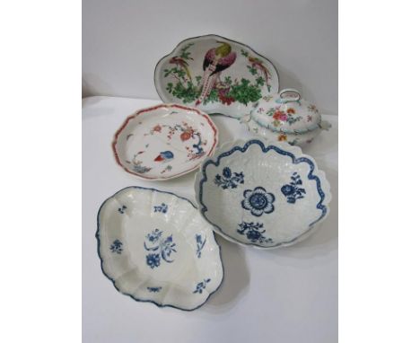 18th CENTURY ENGLISH TABLEWARE, collection of Worcester, Chelsea and other tableware (mainly damaged) including sauce tureen,