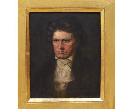 19th century Continental School, oil on wooden panel, Portrait of a gentleman, indistinctly signed, 12.5 x 10cm**CONDITION RE