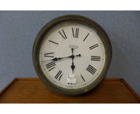 A station style double sided clock and bracket, a/f 