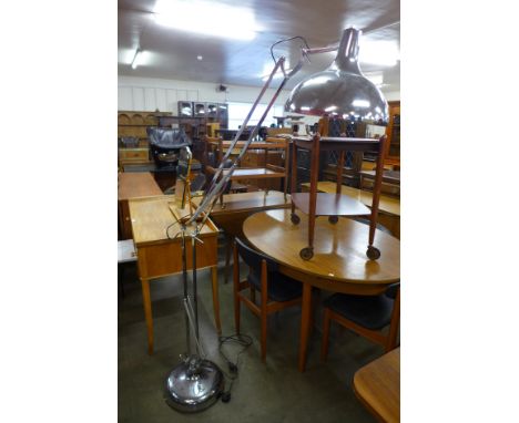 A chrome anglepoise floor standing lamp 