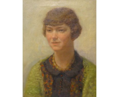 Frans Smeers (Belgian 1873-1960), portrait of a lady, oil on canvas, 49 x 38cms, unframed 