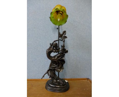 An Art Nouveau style table lamp 