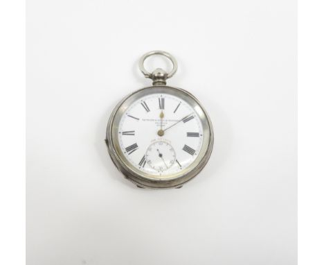 Fattorini &amp; Sons Ltd, Bradford, 'The Accurate' silver open faced pocket watch, London import marks for 1910, the white en